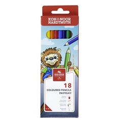 Карандаши цветные KOH-I-NOOR Lion 18 цветов заточенные картон европодвес 120г