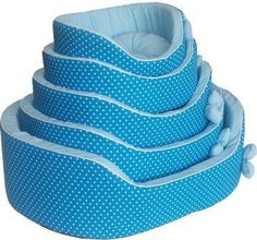 Лежак для собак и кошек Xody Премиум №3, хлопок, синий, 55х43х16 см