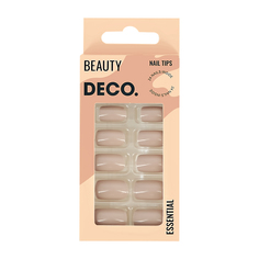 Набор накладных ногтей DECO. ESSENTIAL taupe (24 шт + клеевые стикеры 24 шт)