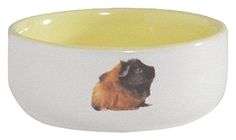 Одинарная миска для грызунов Beeztees, керамика, белый, желтый, 0.16 л