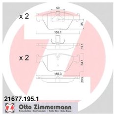 Комплект передних тормозных колодок Zimmermann 216771951 для BMW 5 серия E39