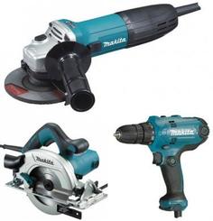 Набор MAKITA дрель DF0300+УШМ GA5030+пила HS6601