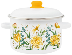 Кастрюля Appetite Blossom эмалированная 4 л No Brand