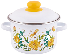 Кастрюля Appetite Blossom эмалированная 2 л No Brand