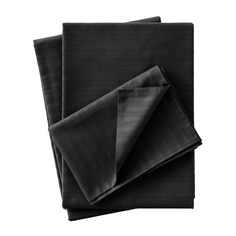 Простыня LOVEME 220х240 см Black, страйп-сатин, 100% хлопок
