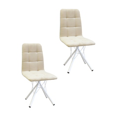 Комплект стульев M-GROUP ЛЕОН Паутинка белый, бежевый 2 шт