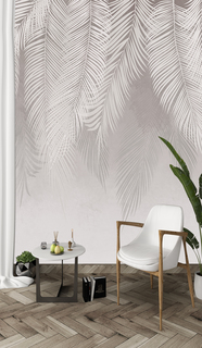 Фотообои Photostena Листья пальмы серо-бежевые 2 x 2,7 м