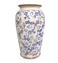 Ваза для цветов Royal Garden Лазурит бело-голубая 30 см