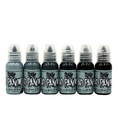 Сет красок для тату World Famous A.D Pancho Pastel Grey Set, 30 мл (6 шт)