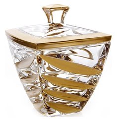 Ваза для конфет 18 см с крышкой Crystalite Bohemia "Фасет Матовая 2" 103847