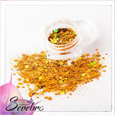 Дизайн для ногтей Serebro Лазерный блеск золото