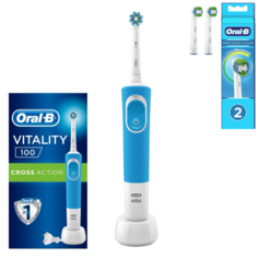 Комплект Зубная щетка Braun Oral-B Vitality D100.413.1 CrossAction + Насадки Oral-B EB20RB