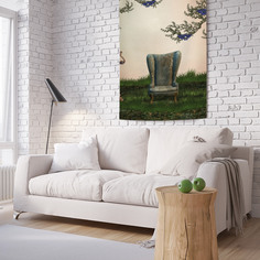 Вертикальное фотопанно на стену JoyArty "Кресло в выдуманном саду", 100x150 см