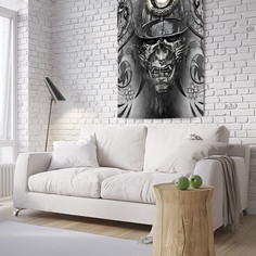 Вертикальное фотопанно на стену JoyArty "Японская маска воина", 100x150 см