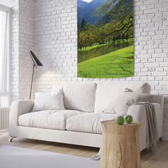 Вертикальное фотопанно на стену JoyArty "Скамейка на берегу", 100x150 см