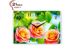 Часы настенные "21 Век" 2535-1051 (10)"3 розовых розы" No Brand
