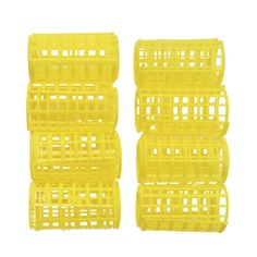 Бигуди пластмассовые, диам 3,5 см, дл. 6 см, 8 шт, желтый No Brand