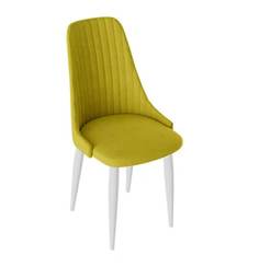 Стул ТриЯ Франк Конус 2 Белый матовый / Желтый микровелюр Triya