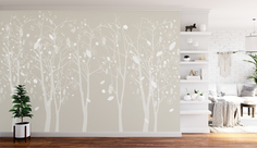 Фотообои Photostena Листопад на бежевом 4 x 2,7 м