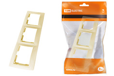 Рамка TDM Таймыр СУ, 3-местная, горизонтальная, слоновая кость, SQ1814-0128