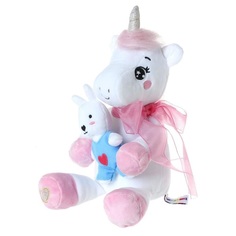 Мягкая игрушка Единорожка с зайкой, 21 см POMPOSHKI