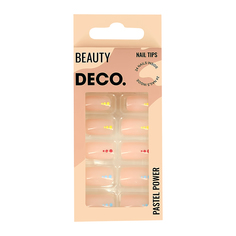 Набор накладных ногтей DECO. PASTEL POWER color dots (24 шт + клеевые стикеры 24 шт)