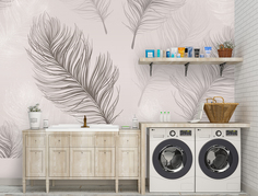 Фотообои Photostena Перья на бежевом фоне 3 x 2 м