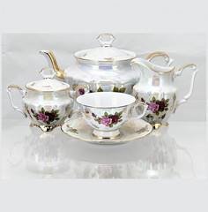 Чайный сервиз на 6 персон 15 предметов Bavarian Porcelain "Мария-Тереза Роза" 262883