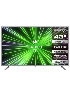 LED телевизор Full HD Prestigio PTV43SS07Y_CIS_ML TOP SBER TV Silver с «Салют ТВ»