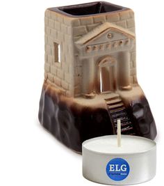 Аромалампа "Башенка" 8 см керамика + свеча в гильзе ELG