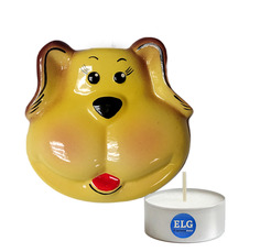 Арома-увлажнитель керамический "Собака" (10,5 х 12 см) + свеча в гильзе ELG