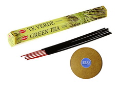Благовония HEM Зеленый чай (Green Tea) + подставка ELG