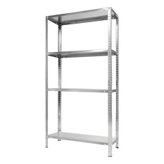 Стеллаж металлический оцинкованный, 4 полки, 145х75х30 см No Brand