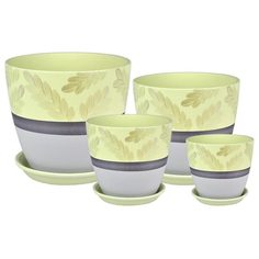 Кашпо Сады Аурики ДИЖОН бутон керамика V-1,0л;2,0л;3,8л;5,4л компл 4шт желтый (1 шт.)