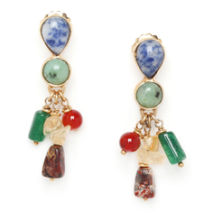 Серьги из бижутерного сплава с агатом/бирюзой Nature Bijoux NB20.2-12-74948