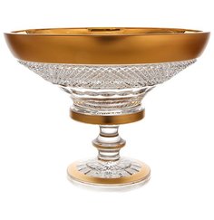 Ваза для фруктов 25,5 см Glasspo "Фелиция Хрусталь матовое золото" 60550 101574