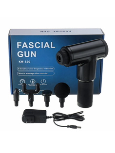 Перкуссионный массажер (массажный пистолет) для тела, с набором насадок Fascial Gun URM