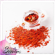 Дизайн для ногтей Serebro Лазерный блеск оранжевый