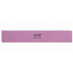 Пилка RuNail для искусственных ногтей, розовая, прямая, 150/180