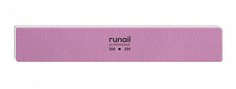 Пилка RuNail для искусственных ногтей, розовая, прямая, 200/200