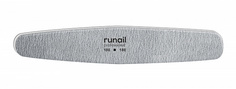Пилка RuNail для искусственных ногтей, серая, овал, 180/180