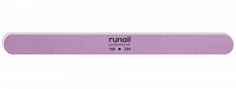 Пилка RuNail для искусственных ногтей, сиреневая, закругленная, 180/200