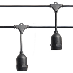 Гирлянда 230V 50 E27 черный, шаг 50cm, IP 65, 25м +1,5м шнур, CL50-25-1 Feron