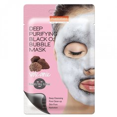 Пузырьковая очищающая маска Purederm Deep Purifying Black O2 Bubble Mask Volcanic, 3 шт