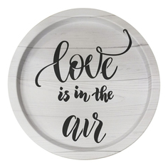 Поднос Love is in the air металлический белый 27,7 х 1,8 см No Brand