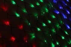Гирлянда "Сеть" 2х1,5м, черный ПВХ, 240 LED Мультиколор Neon Night
