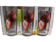 Набор стаканов 6шт 180мл деколь Фрукты/Цветы отжиг 100г/6 No Brand