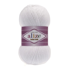 Пряжа Alize 697548_00020 Cotton gold 55 белый
