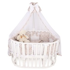 Комплект постельного белья в кроватку AmaroBaby Premium Элит кофе, 18 предметов