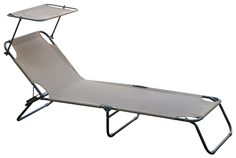 Шезлонг Giardino Club каркасный тканевый тауп 197 x 70 x 30 см